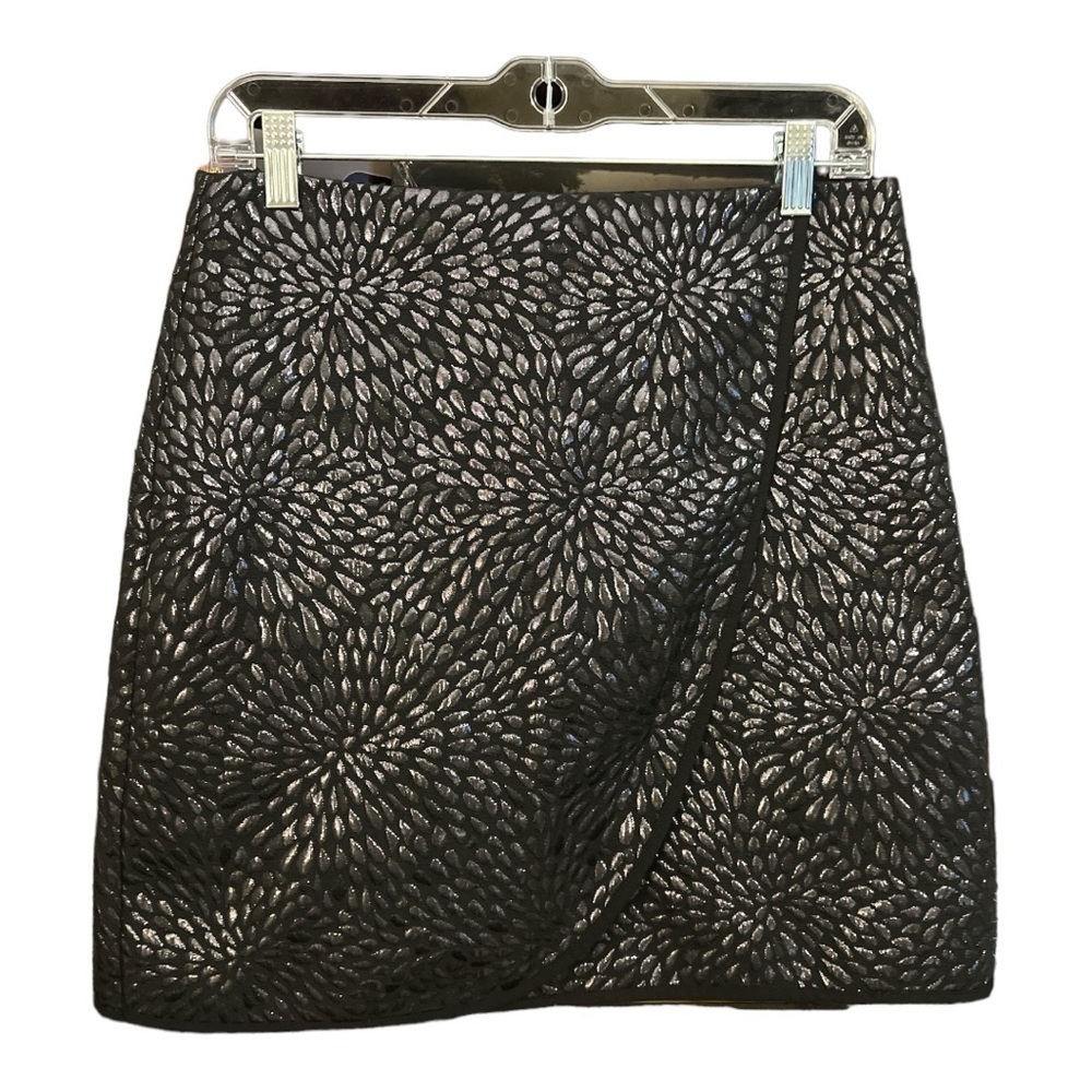 Loft Faux Wrap Mini Metallic Skirt Size 6 CH1